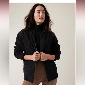 Athleta Retroplush bomber jacket, black